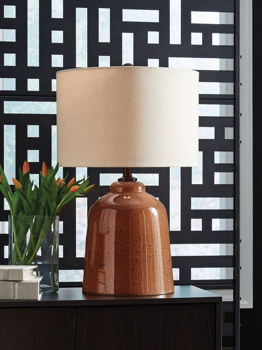 Aaleahya - Glass Table Lamp - Rust