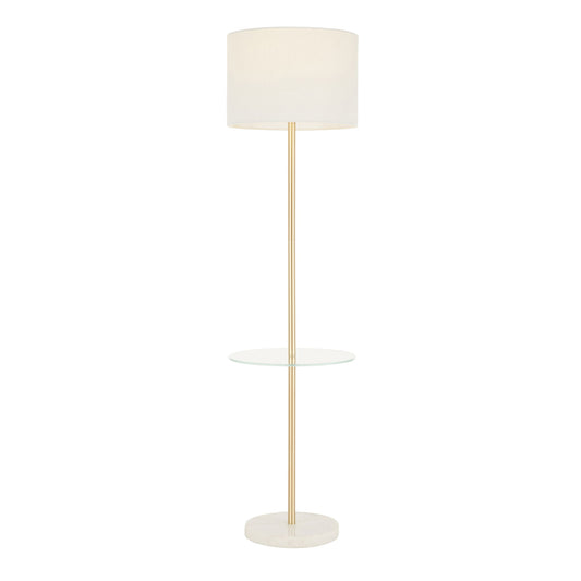 Chloe - Contemporary Shelf Floor Lamp - Clear / White