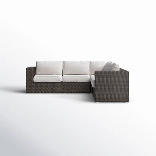 Luxurious Wicker Patio Sectional With Weather Resistant Sunbrella Cushions