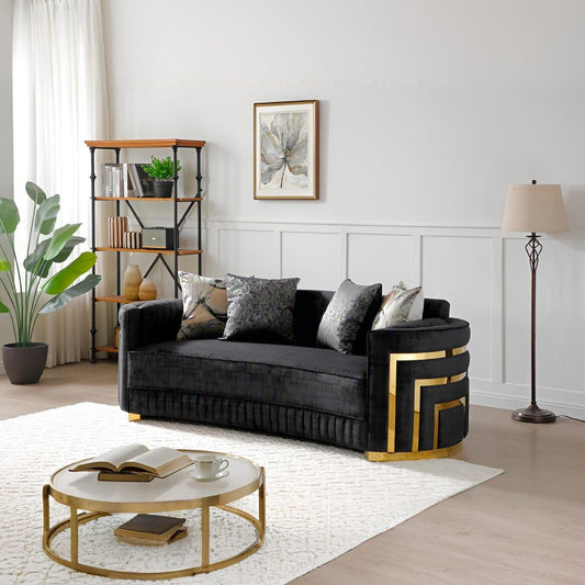 Soledad - Sofa With Upholstery And Hued Accents - Black