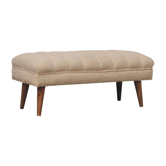 Boucle Puffer Bench - Beige