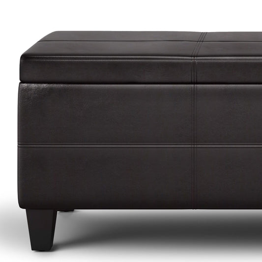 Avalon - Lift Top Rectangular Storage Ottoman - Tanners Brown
