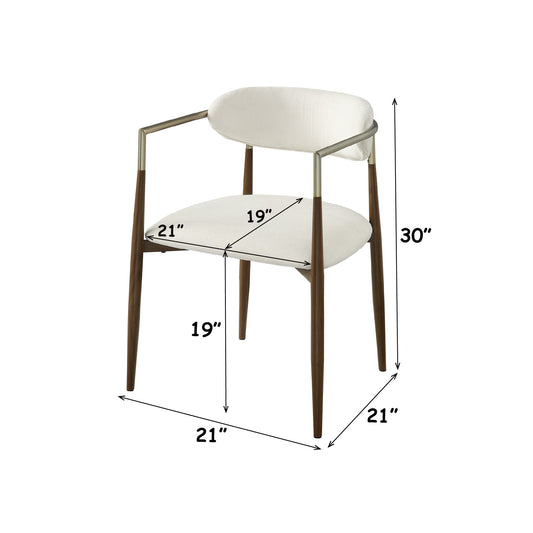 Clayten - Arm Chair (Set of 2) - Brown Oak / Off White