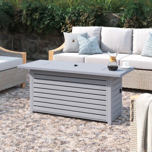 Steel Propane / Natural Gas Outdoor Fire Pit Table With Lid