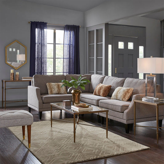 Metal Rectangle Coffee Table With Tempered Glass Top - Bronze