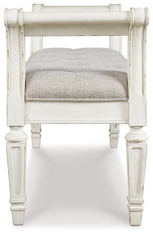 Realyn - Accent Bench - Antique White