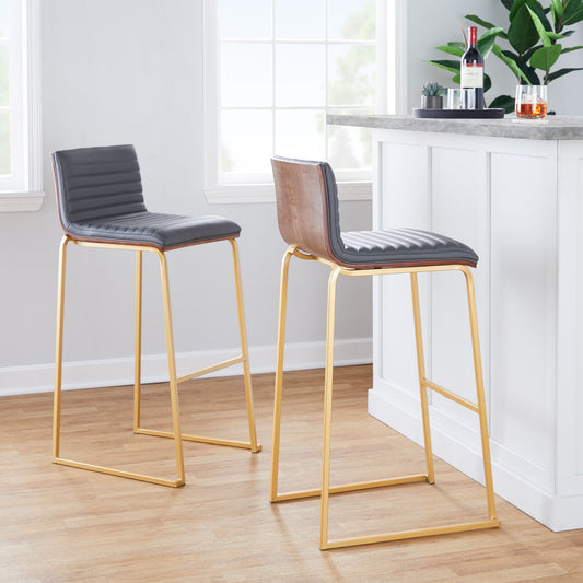 Mason Mara - Contemporary Versatile Desig Fixed Height Barstool (Set of 2)