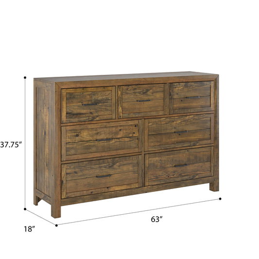 7 Drawer Dresser - Brown