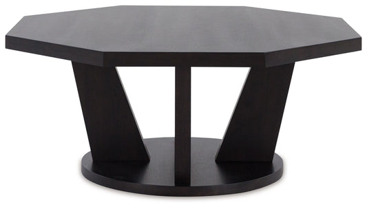 Chasinfield - Octagon Coffee Table - Dark Brown