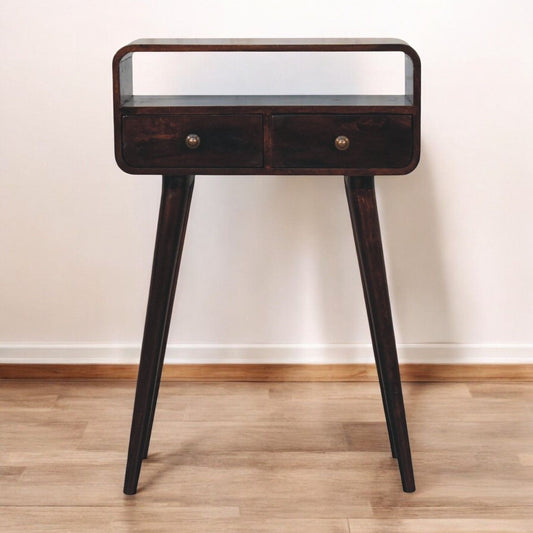 Solid Wood Curved Console Table