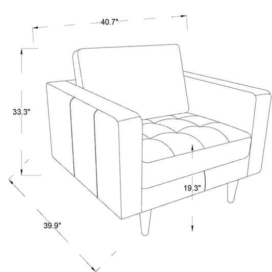 Catherine - Leather Lounge Chair Leather - Brown / Tan