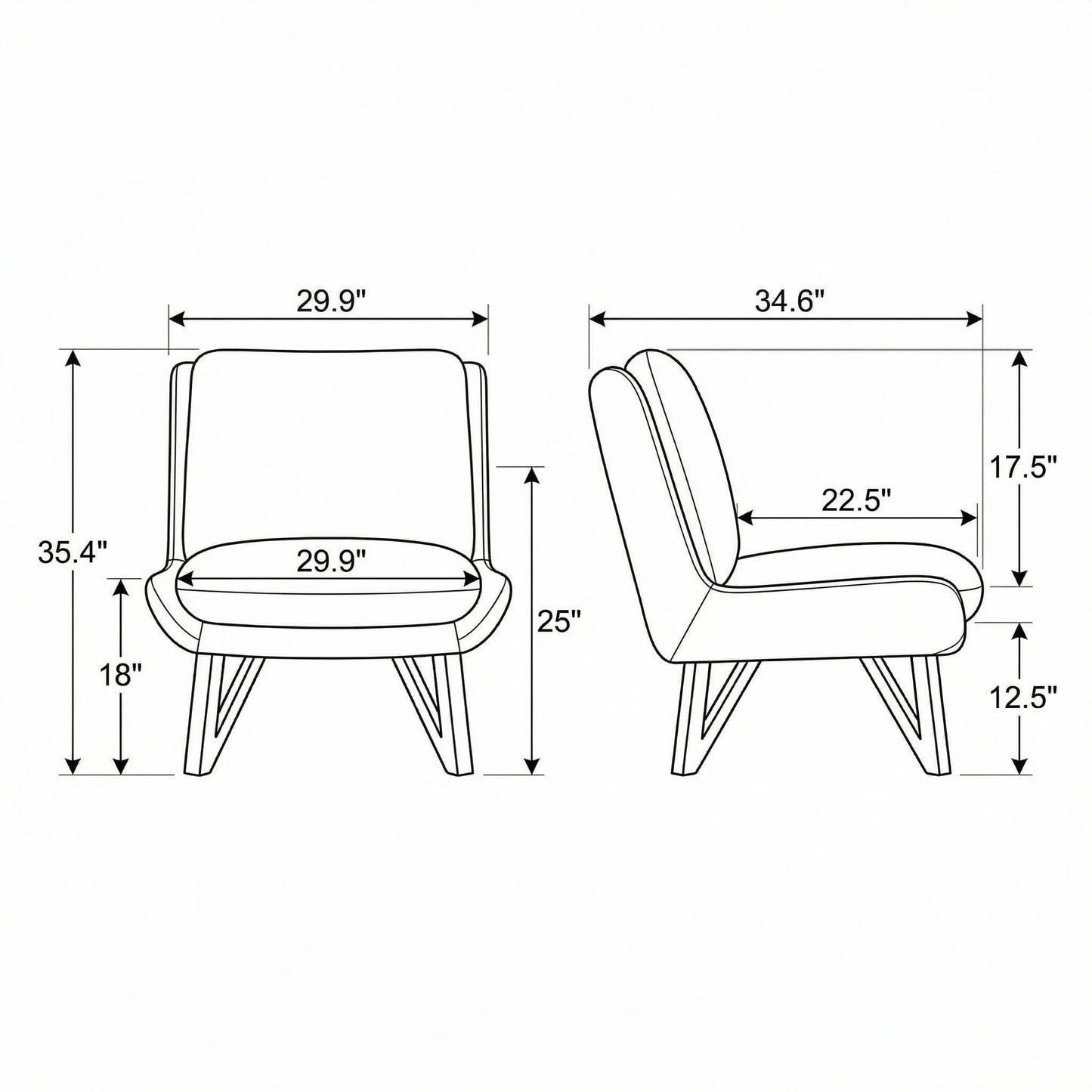 Armless Accent Chair
