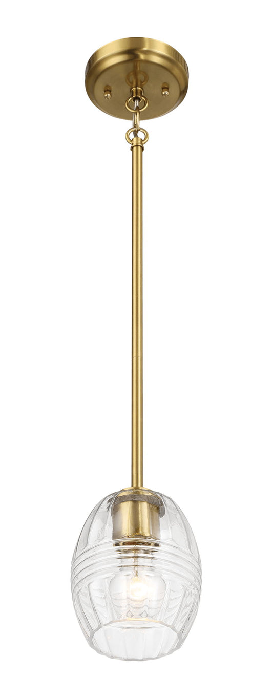 Vista - Single Pendant Chain Hanging Light - Clear / Gold