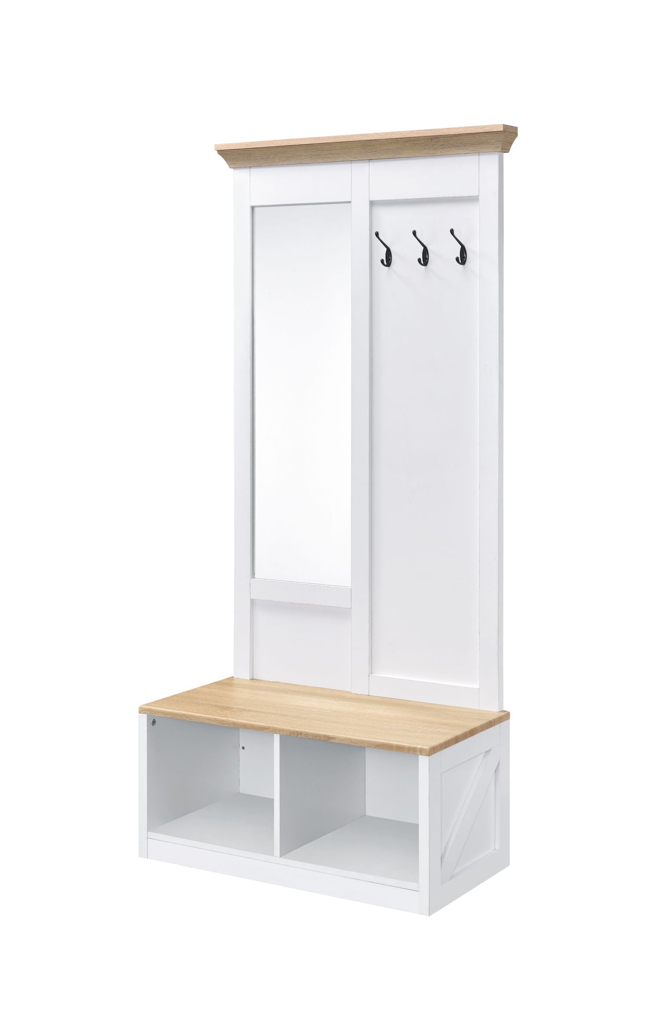 Melati - Hall Tree - Light Oak / White