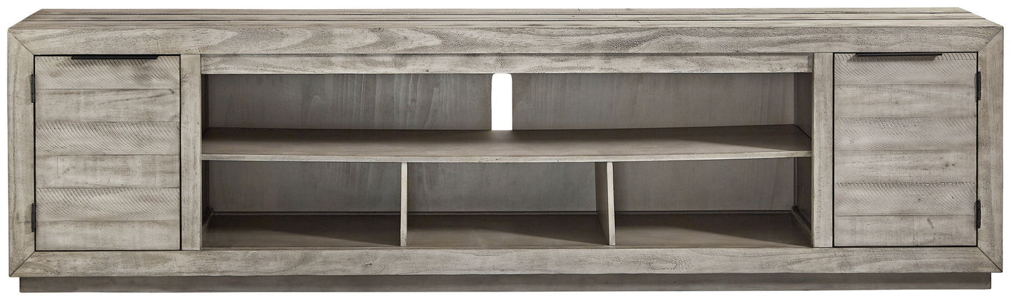 Naydell - XL TV Stand w/Fireplace Option - Gray