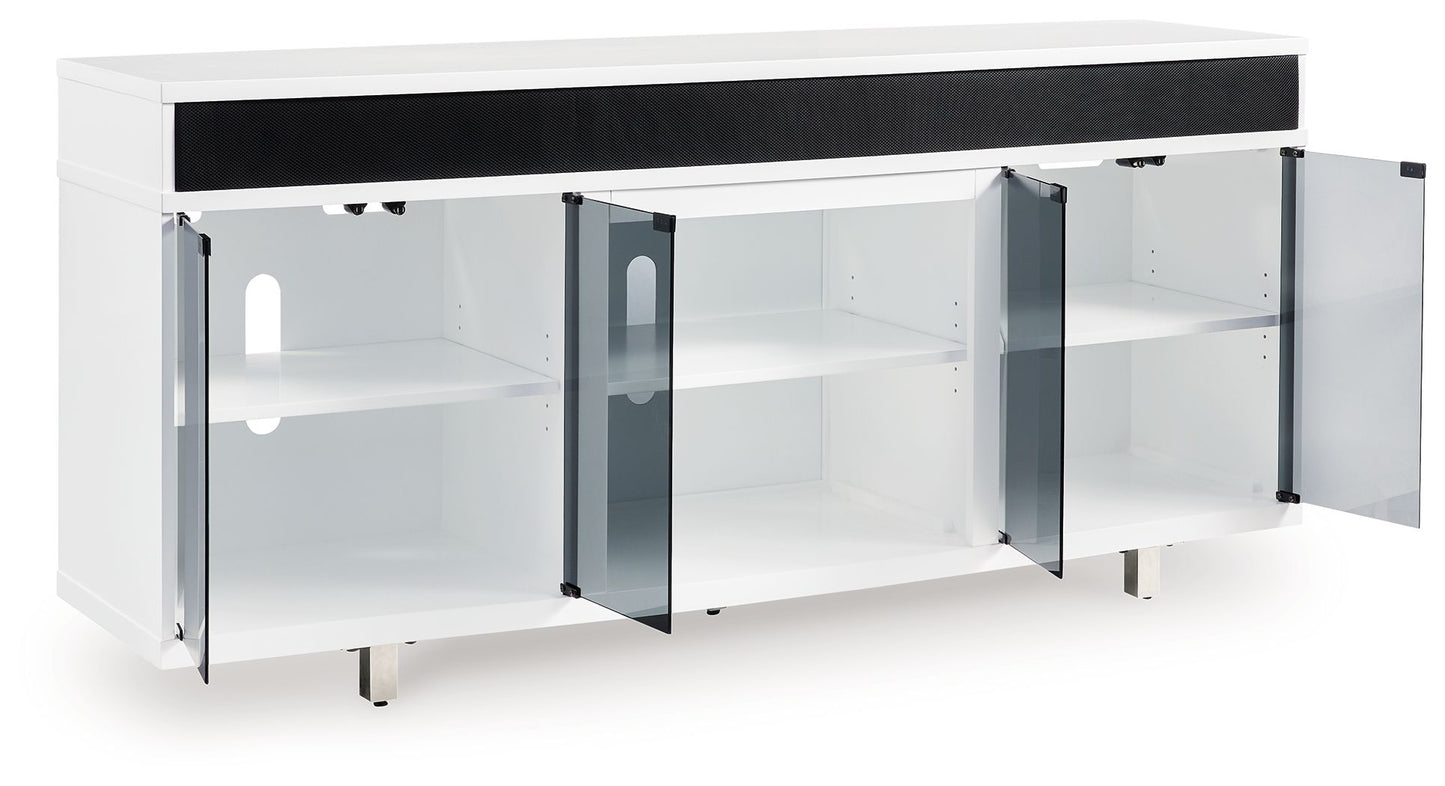 Gardoni - XL TV Stand With Fireplace Option - White / Black