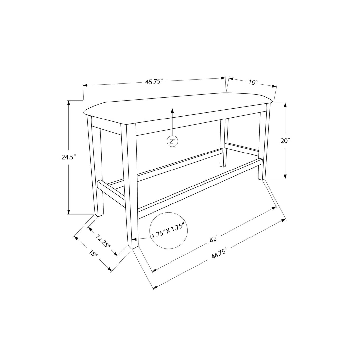 Upholstered Bench With Solid Legs