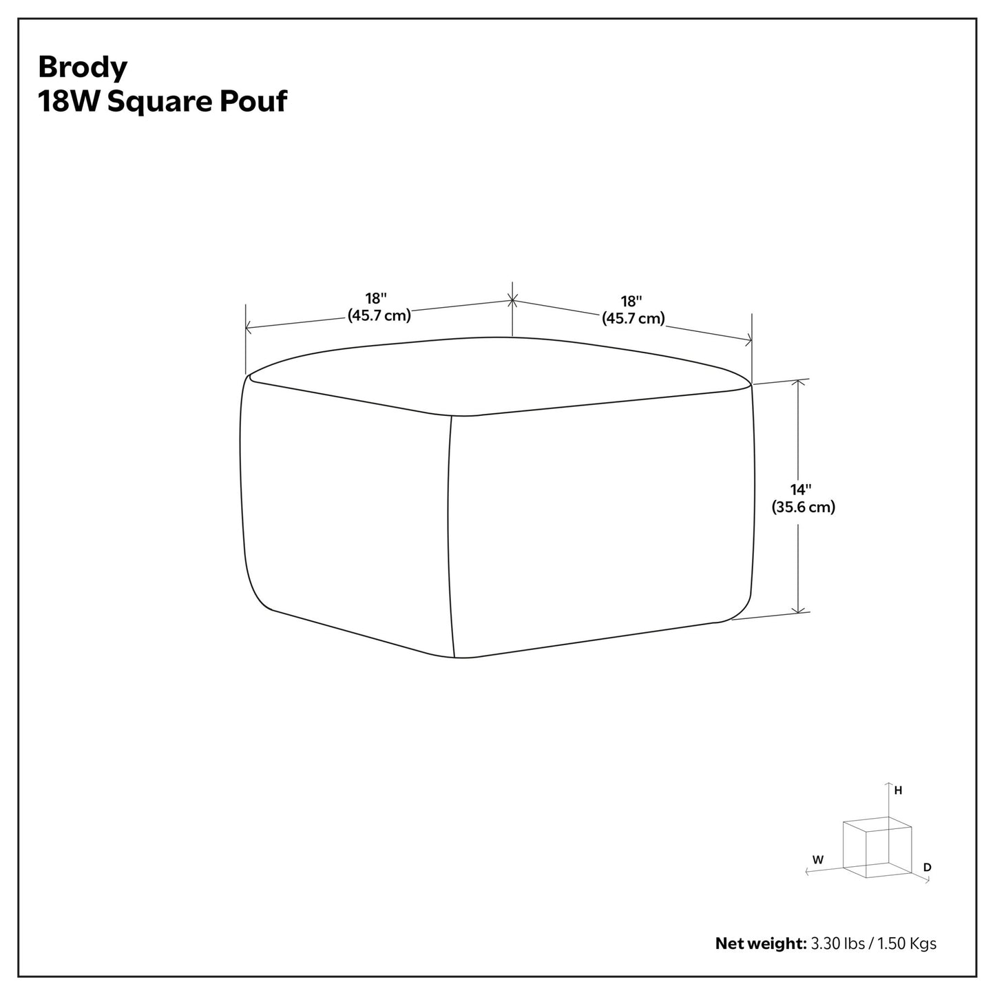 Brody - Square Pouf - Tan