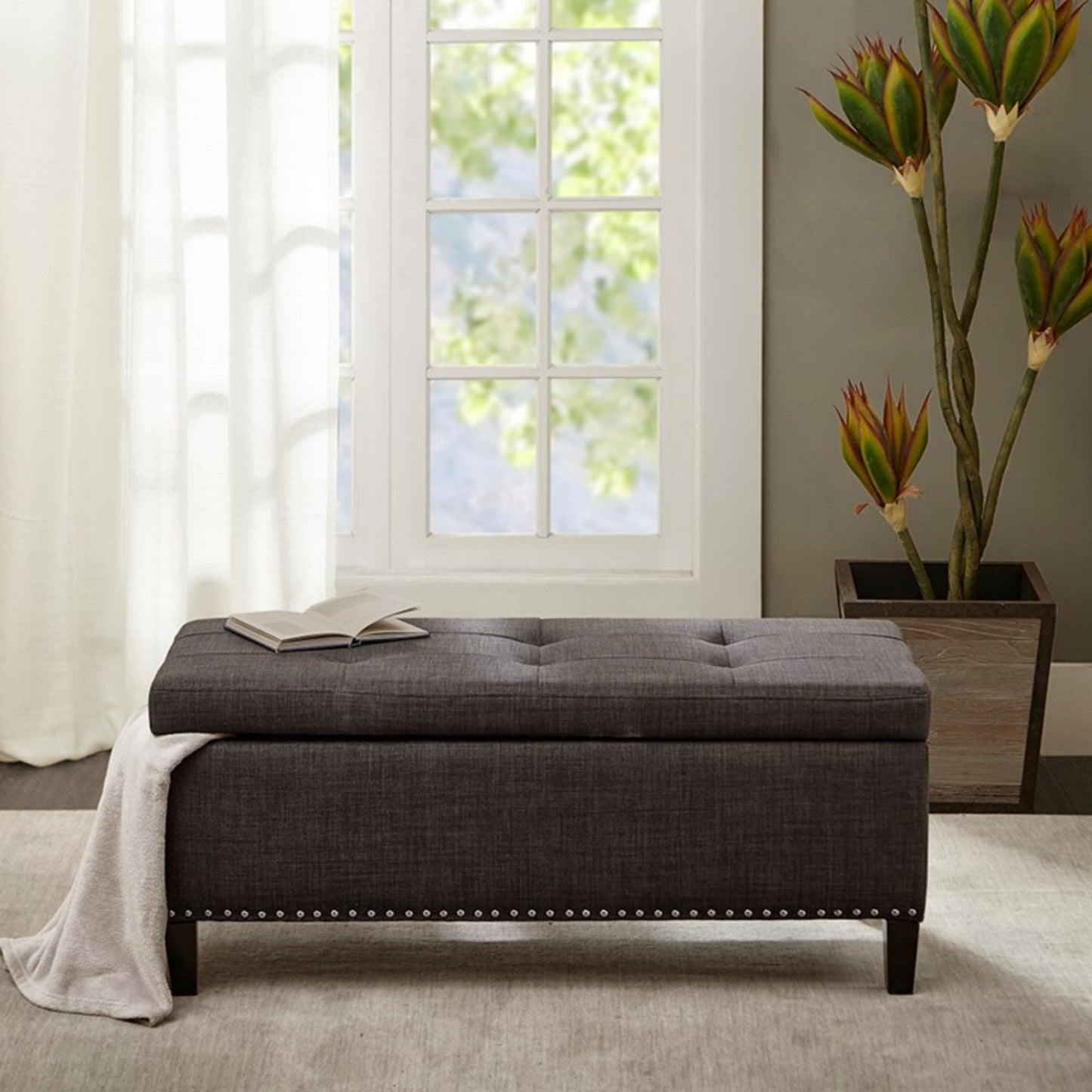 Modern Tufted Top Soft Close Storage Bench