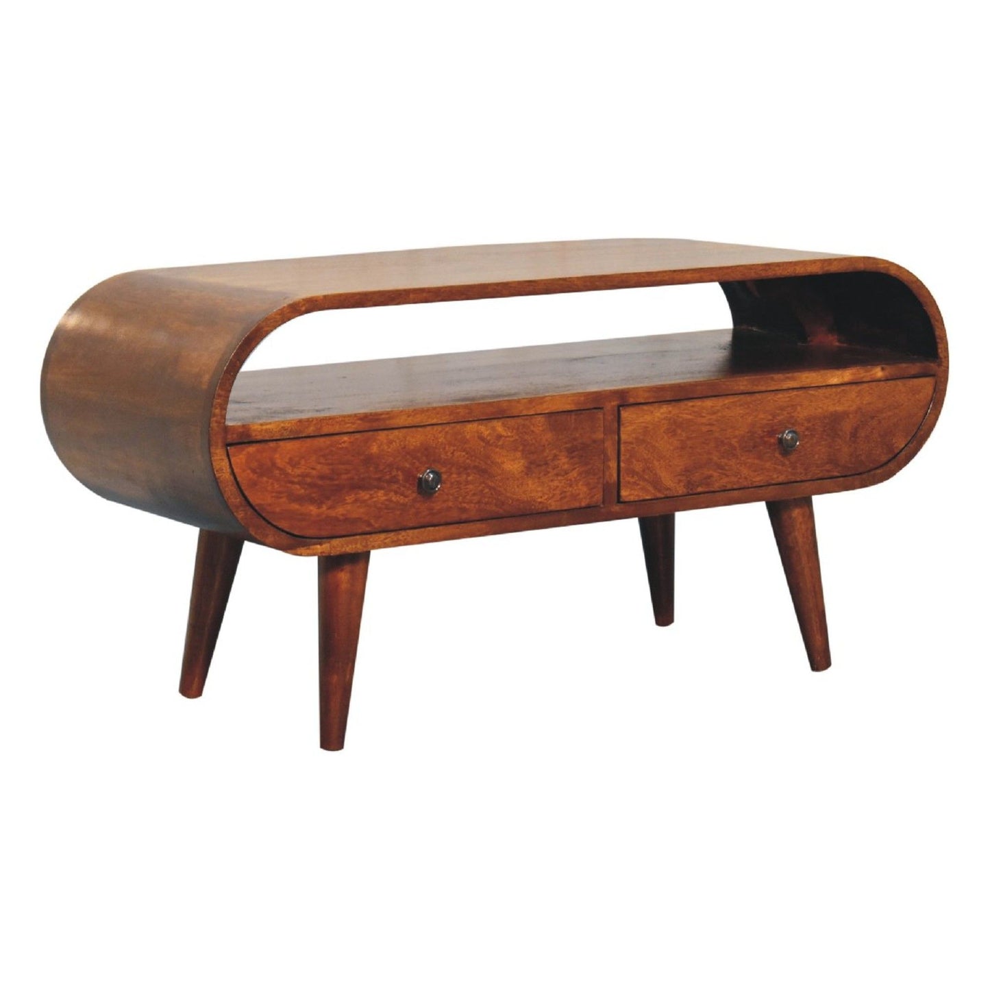 Solid Wood Circular TV Stand