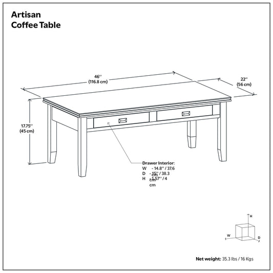 Artisan - Coffee Table - Russet Brown