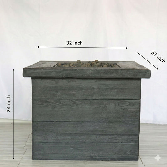 Fiber Reinforced Propane / Natural Gas, Fire Pit Table - Charcoal