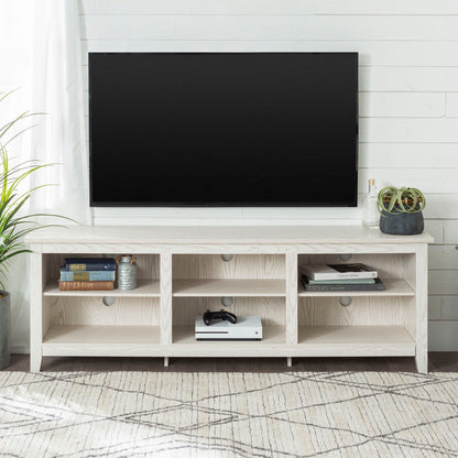 Modern Transitional 3 Shelf Open Storage 70" TV Stand For 80" TVs