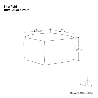 Sheffield - Square Pouf - Distressed Dark Brown