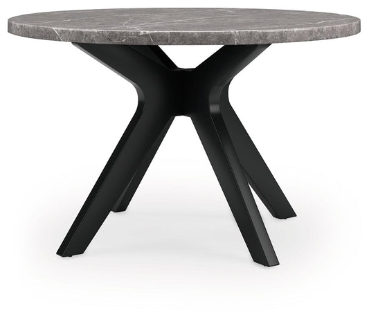 Glinari - 5 Pc. - Dining Room Table, 4 Side Chairs - Taupe / Black