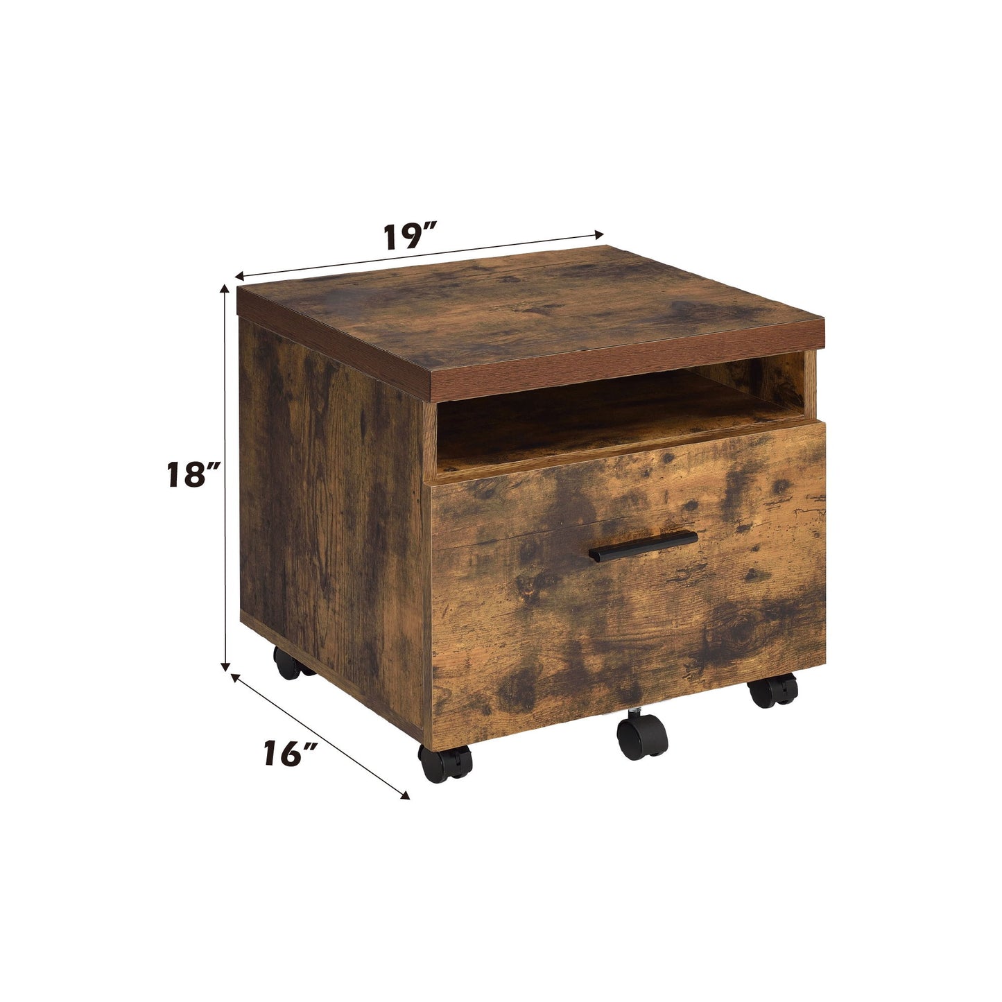 Bob - File Cabinet - Weathered Oak / Black