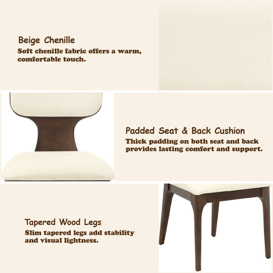 Koen - Side Chair (Set of 2) - Beige / Brown Oak