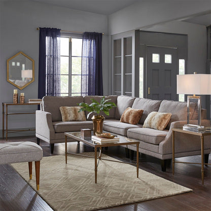 Metal Rectangle Coffee Table With Tempered Glass Top - Bronze