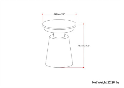 Jaxine - Side Table - Black / Gold