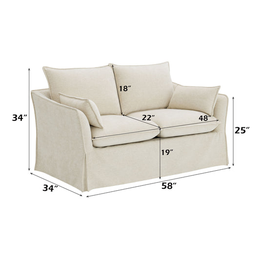 Shane - Loveseat With 2 Pillows - Beige