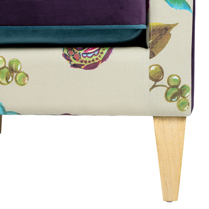 Mamba - Patchwork Accent Chair - Teal Blue Purple / Multicolored Floral