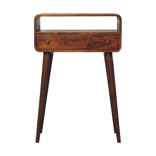 Curved Chestnut Console Table