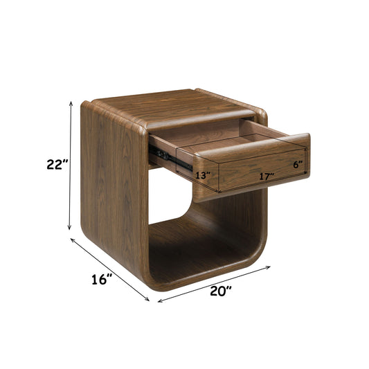 Lanza - End Table With Drawer - Dark Walnut