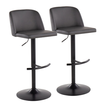 Toriano - Contemporary Adjustable Bar Stool With Rounded T Footrest (Set of 2)