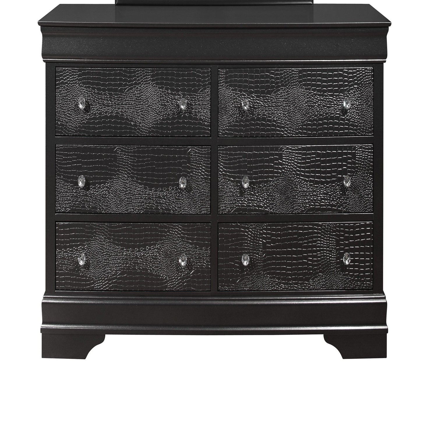 Shaker - 5 Pieces Bedroom Set With Crystal Inspired Tufted Headboard And LED Lighting
