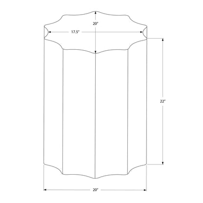 Drum Accent Side Table, Stylish Scalloped Design