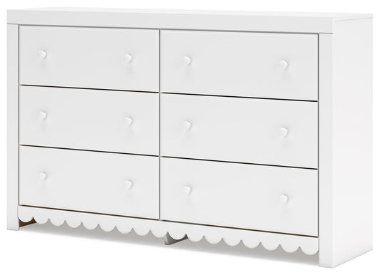 Mollviney - Six Drawer Dresser - White