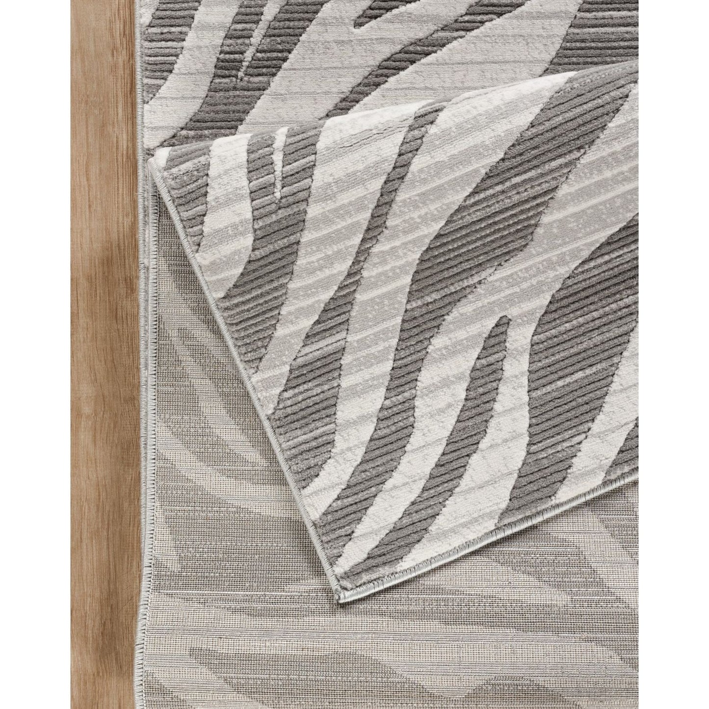 Geometrix - 5'3" X 7'3" Area Rug Geometric & 3D Effect - Ivory / Gray