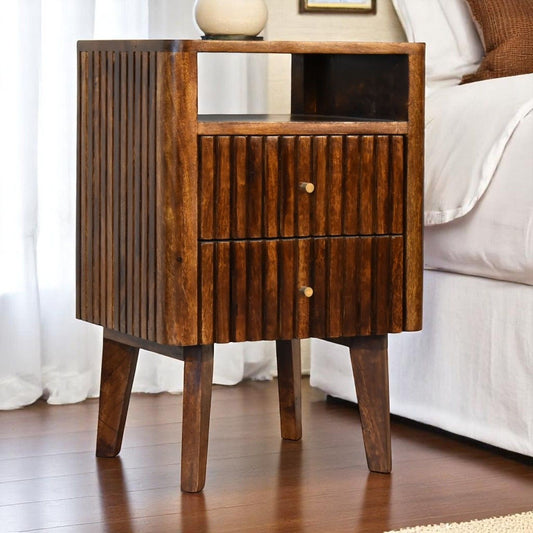 Reeve - Nightstand, 2 Drawers - Chestnut