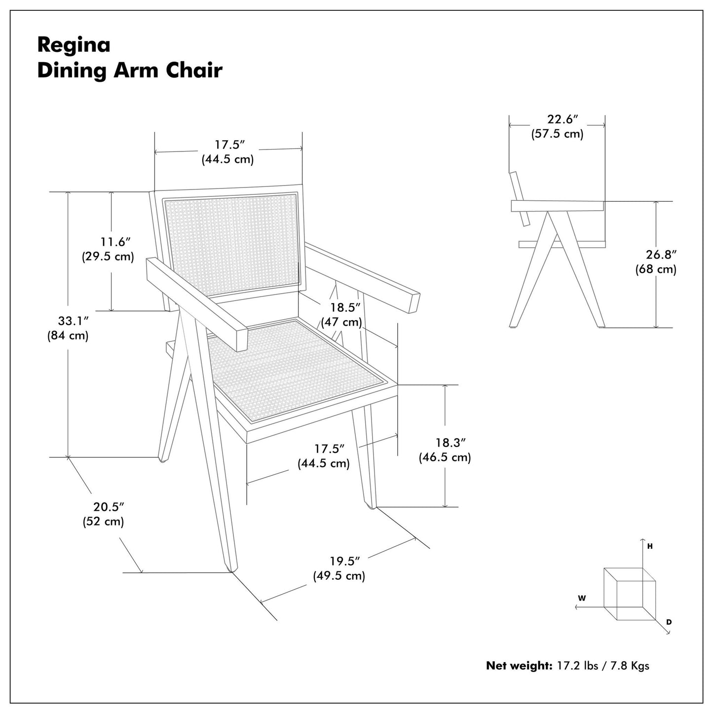 Regina - Handcrafted Dining Armchair (Set of 2)