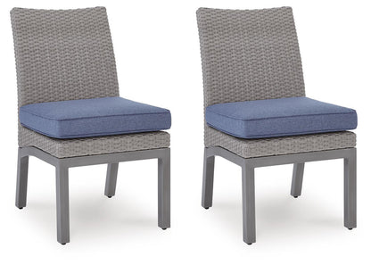 Half Moon Beach - Side Chair With Cushion (Set of 2) - Blue / Gray