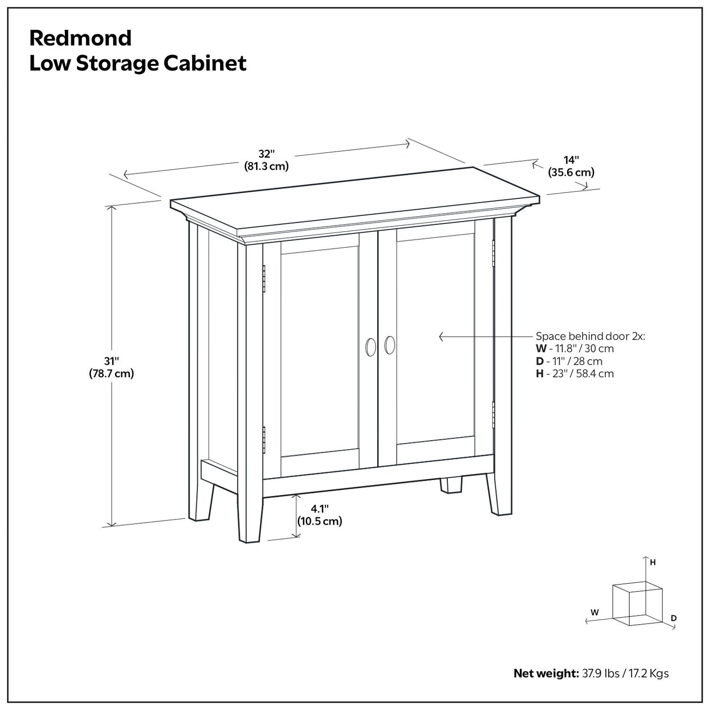 Redmond - Low Storage Cabinet - Brunette Brown