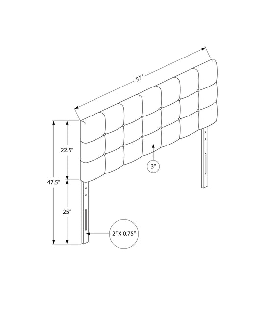 Full Size Headboard Only Upholstered Leather Look - White