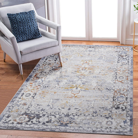 Payas - 5' X 7' Traditional Area Rug - Ivory / Gray