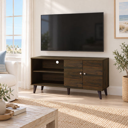 Amidon - TV Stand, With 2 Storage Shelves And 1 Cabinet