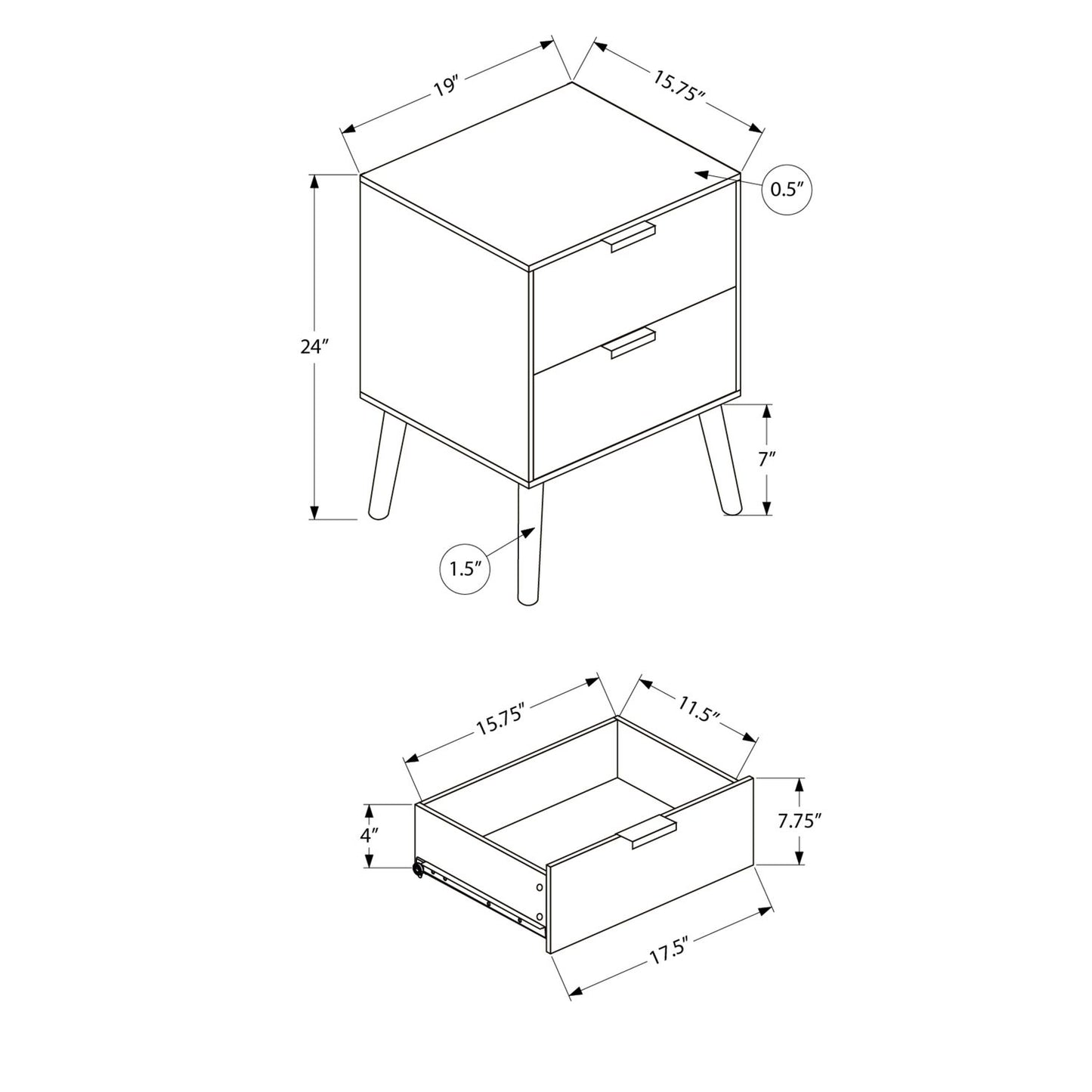 Modern Accent Table With Storage Drawers